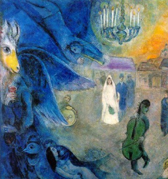contemporary Painting - The Wedding Candles contemporary Marc Chagall